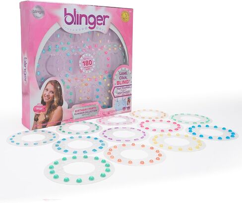 عبوة إعادة تعبئة مجموعة بلينجر جليمر | حفلة النوم | 12 قرص – 180 جوهرة | بلينغ في فرشاة خارج | أداة تصفيف الشعر (متعددة الألوان) in Kuwait