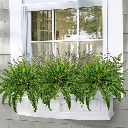 Ferns Artificial Plants 2pcs Faux Ferns for Outdoor Planter Large Fake Ferns Look Real Artificial Ferns with 42 Fronds Hanging Boston Fern Fake Plant Shrubs for Home Farmhouse Garden Porch Decor in Saudi Arabia