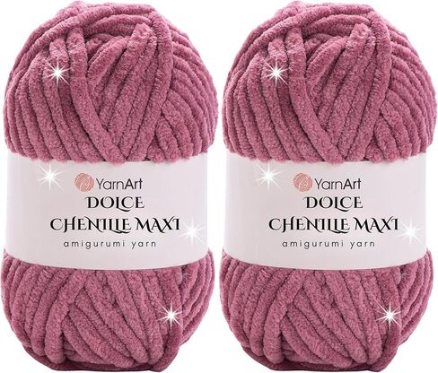 2 Skein Yarn Art Chenille Yarn, Velvet Yarn, Super Soft Fluffy Bulky 5, for Knitting Crocheting Crafting Blanket Amigurumi, Soft Velvet Baby, Durable, 100gr x 2, 100yards x 2, Dark Green (574) in Kuwait