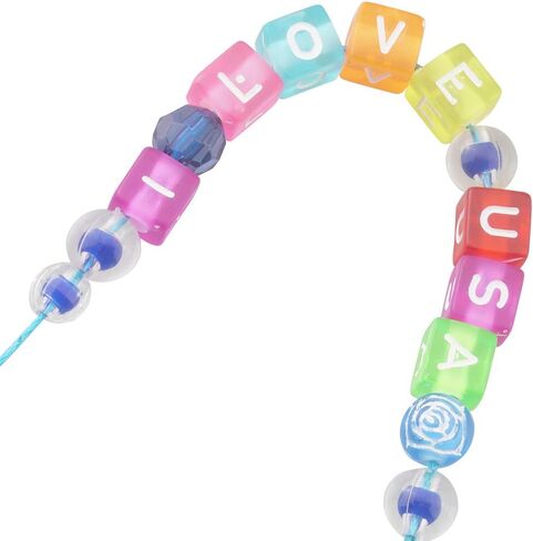 ALLinONE Mixed Acrylic Letter/Alphabet “A-Z"Cube Beads 10x10x10mm for DIY Craft (Transparent Multicolor) in Saudi Arabia