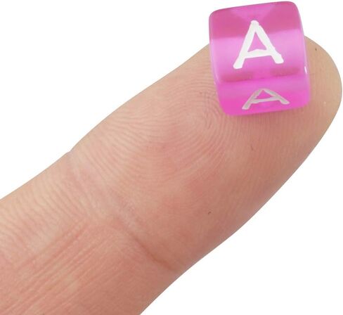 ALLinONE Mixed Acrylic Letter/Alphabet “A-Z"Cube Beads 10x10x10mm for DIY Craft (Transparent Multicolor) in Saudi Arabia