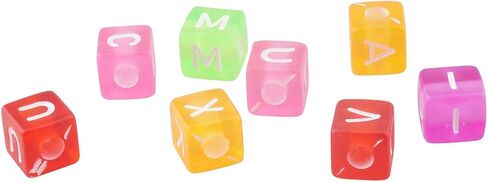 ALLinONE Mixed Acrylic Letter/Alphabet “A-Z"Cube Beads 10x10x10mm for DIY Craft (Transparent Multicolor) in Saudi Arabia