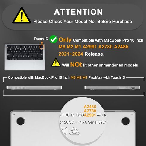 Moseso متوافق مع MacBook Pro 16 بوصة Case 2025 2024 2023 2022 2021 M4 M3 M1 M1 A3403 A3186 A2991 A2780 A2485 Pro Max Chip ، Ultra-Thin Natural Color Clate Hard Case ، Space Black Clear in Saudi Arabia
