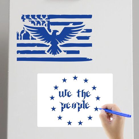 12pcs American Flag Stencils Set, Union 50 Stars and 1776 Patriotic Stencils Flag Star Templates for Painting on Fabric, Wood, Wall, Paper Crafts (5x7 Inch) in Saudi Arabia