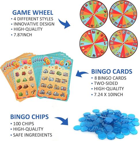 لعبة Bingo Family للأطفال الصغار الذين تتراوح أعمارهم بين 3 سنوات | 4-in-1 bingo التعليمية مجموعة للأطفال مع الأرقام ، والكلمة البصر ، والرسائل والحيوانات | لعبة لوحة صديقة للأسرة للتعلم والمرح | 2-4 لاعبين in Kuwait