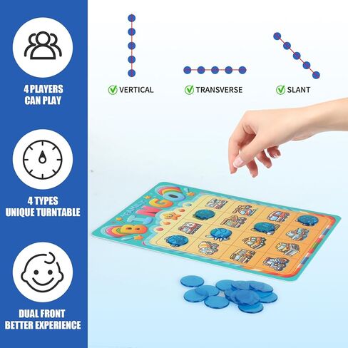 لعبة Bingo Family للأطفال الصغار الذين تتراوح أعمارهم بين 3 سنوات | 4-in-1 bingo التعليمية مجموعة للأطفال مع الأرقام ، والكلمة البصر ، والرسائل والحيوانات | لعبة لوحة صديقة للأسرة للتعلم والمرح | 2-4 لاعبين in Kuwait