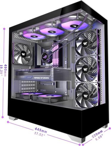 KEDIERS PC CASE ATX 6 PWM ARGB Fans مثبتة مسبقًا، حافظة كمبيوتر USB 3.0 متوسطة البرج مع زجاج مقوى مزدوج الرؤية بالكامل، حافظة كمبيوتر ألعاب سوداء، G800 in Saudi Arabia