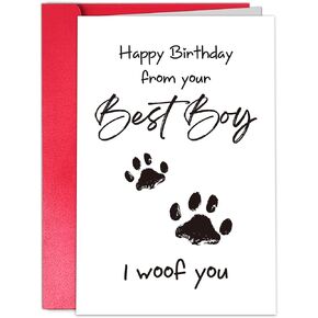 TQDaiker Funny Birthday Card for Husband,Lovely Bday Gift for Boyfriend, Happy Birthday Card for Dog Lover,Best Boy Birthday Card for Him Fiance, Interest Bday Present from Wife Girlfriend
