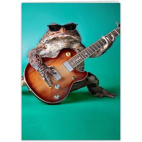 Funny Happy Birthday Greeting Card for guys, girls, friends, family and coworkers who Toadally Rock