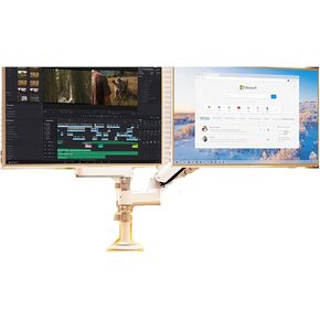 Computer Monitor Dual Screen Bracket Upper and Lower Screen Notebook with Column Lifting Desktop Desktop Base 9KG Load-Bearing(Black)