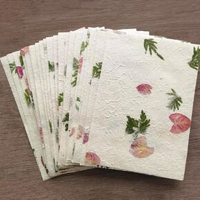 ANXINZENITH Handmade Botanical Craft Paper - 50 Sheets A5 Acid-Free Art Paper for Watercolor,Wedding Invites,Scrapbooking - Vintage Textured Designs for DIY,Gift Wrapping & Cultural Projects