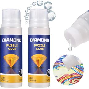 AUAUY Diamond Painting Sealer, 120ML DIY Diamond Art Sealer with Sponge Head, Quick Drying Diamond Art Glue Sealer, 5D Diamond Painting Glue for Puzzle, Anti-Shedding & Enhance Brightness