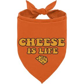 Cheese is Life Dog Bandana, Cartoon Cheese Pattern Dog Bandana, Cute Pet Bandanas for Dogs Cat Lovers Gift, Pet Birthday Party Holiday Props for Small Medium Large