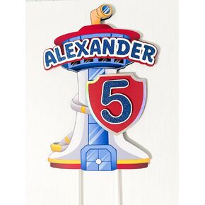 Cake Topper for Patrol boys, Custom Name and Age, Birthday topper party decorations, dog birthday decoration, dog figurine, Paw Cake Topper Custom