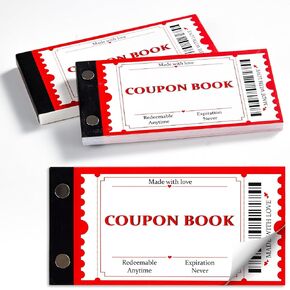 gisgfim Blank Coupon Book 30 Personalized Vouchers Booklet for All Occasions 3x5.4 Inch Gift Vouchers Birthday Books for Fill In Your Own Coupons Ideas for Him Her Mom Dad Friends (1 Pad)