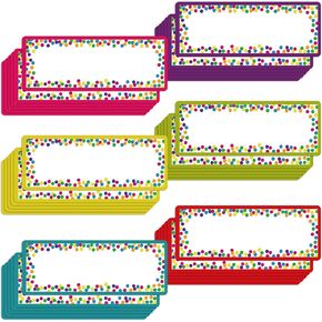 Whaline 42Pcs Magnetic Dry Erase Labels Confetti Dots Design Name Plates Colorful Writable Magnetic Name Tags for Back to School Classroom Whiteboard Bulletin Board Magnets Refrigerator Crafts
