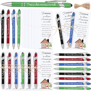 24 Sets Housewarming Party Favors for Guests Home Is Where Memories Are Made Metal Ballpoint Pen with Thank You Cards House Warming Return Gifts New Home Guests Souvenirs Party Decorations