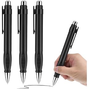 3PCS Big Fat Pens Easy Grip Enhanced Writing Stability Black Fat Ball Point Heavy Oversized Weighted Pens with Comfortable Sleeves for Arthritis and Elderly Tremor Arthritis