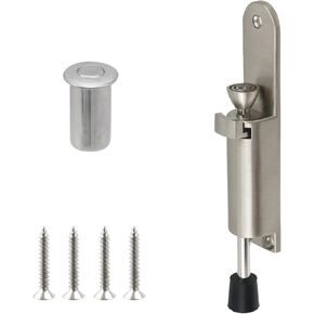 MY MIRONEY Antique Bronze Kickdown Door Stopper Spring Loaded Foot Pedal Door Stop Heavy Duty Telescopic Step On/Off Door Stopper Door Bolt Lock with Rubber Tip