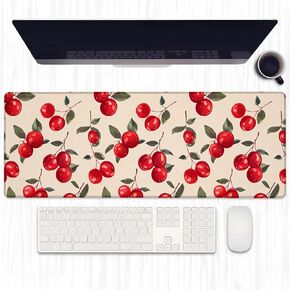 Elegant Bird Gaming Mouse Pad, Extended Birds and Yellow Flowers Desk Mat Computer Laptop Mousepad, Robust Stitched Edges, 31.5"×11.8" Large Office Keyboard Mouse Pads for Home Desktop Decor