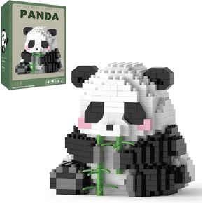 Finger Rock Creator Panda Bamboo Building Set, 504PCS Cute Panda Micro Bricks Building Kit, Party Favors for Adults Kids Boys Girls 8+
