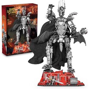 Magic Rings Dark Lord Sauron Building Set, Ideas Demon Sauron Mech Model with Light Magma Base, Compatible with Lego Adults, STEM Christmas Birthday Gift Toy for Kids Boys 8-14 (879 PCS)