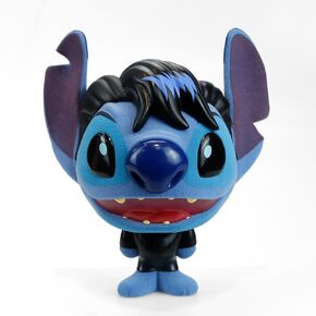 Collectible Disney: Lilo and Stitch Comeback Elvis Stitch Flocked 4" Bhunny Stylized PVC Figure