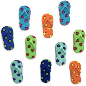 Buttons Galore BG-4340 Button Theme Pack, Funky Flip Flops
