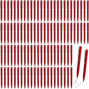 100 Pcs Small Ballpoint Pens, 4 Inch Mini Pens Bulk, for Pocket Notebooks and Notepads, Black Ink (Silver)