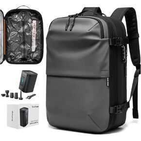 Vortex Vacuum Seal Travel Backpack Exapandable Air Compression System Water Resistant TSA Lock Carry-On Suitcase Luggage Gray AERO - Vacuum Pump Included