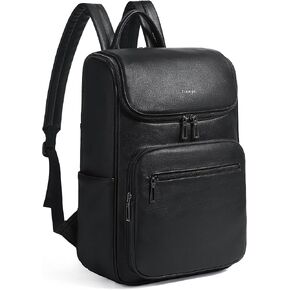 Computer Leather Backpack for Women Travel Back pack with 15.6 inch Laptop Compartment, Vintage Ladies Backpack, Brown