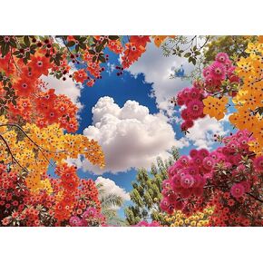 1000 Piece Jigsaw Puzzle for Adults - Beach Dogs Vacation Scene with Coconut Hut, Hot Air Balloons, and Playful Details, Fun and Challenging Jigsaw by Naturelish, 26.65 x 19.25 in