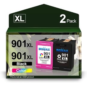 901 Ink Cartridge Remanufactured for HP 901 901XL 901 XL Black/Color Combo Pack for OfficeJet J4550 J4680 J4580 J4540 J4524 J4525 J4500 J4680c G510a G510b G510g G510h Printer (1 Black,1 Color,2 Pack)