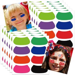 100 Pcs Colorful Sports Under Eye Black Stickers for Kids 1 x 2 Inch - Football Eye Black Lettering Softball Baseball Face Stickers Lacrosse Fans Eye Strips for Sport Game Day Themed Birthday Party