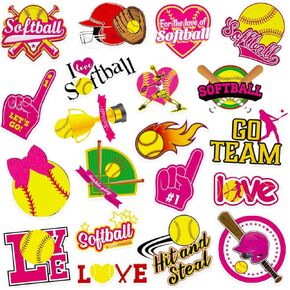 320 Pieces Softball Stickers Softball Sports Themed Party Favors Supplies, Sport Softball Helmet Stickers Softball Team Party Favors for Laptops Water Bottles Scrapbook