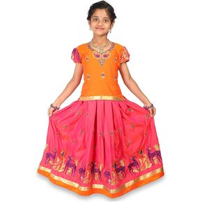kaatru Thana Silk Girls Pavadai Set (D39) - Lehenga Choli (Prince Size Chart)