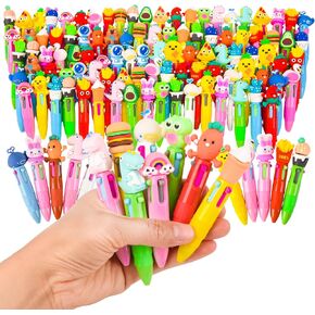 LiYiQ Colorful Multicolor Pen in One Fun 4-in-1 Cute Pens Bulk Kawaii Cool Ballpoint Pens for Kids Fun Gifts (100)