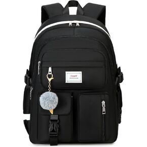 Girls Backpack Cute School Bag for College or High Student Women Laptop Backpack Black