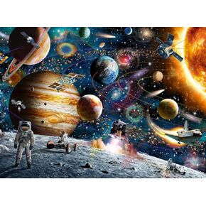 Ravensburger Outer Space 150 Piece XXL Piece Jigsaw Puzzle forKids - | Unique Piece Design | Anti-Glare Surface | Skill-Building, Fun Activity | Amazon Exclusive