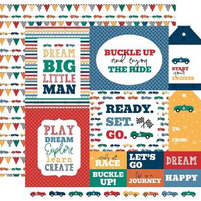 Echo Park Paper Vroom: Multi Journaling Cards 12x12 Patterned Paper, Various