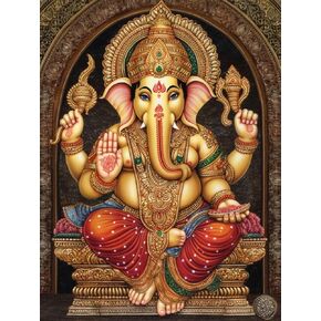 DIY Diamond Painting by Numbers Hindu Ganesha Full Drill Round Diamond Embroidery Cross Stitch Mosaic Crystal Rhinestone Arts and Craft Mosaic Art Kits 30x40cm(ku274)