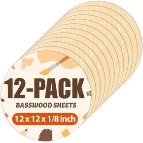 ROBOTIME 12 Inch Wood Circles for Craft 12PCS