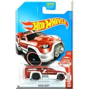 Hot Wheels Rescue Duty Diecast Car, HW Rescue Series 2/10, Red/White, 1:64 Scale