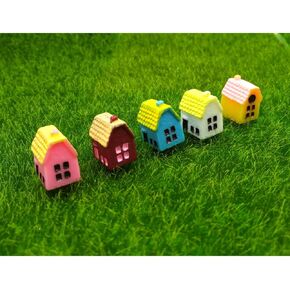 EMiEN 5 Pieces Mini House Miniature Ornament Kits,Miniature Ornament for DIY Dollhouse Decoration Fairy Garden Plant Décor