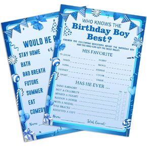 Birthday Party Games Card, Who Knows The Birthday Girl Best, Girls Sleepover Party Supplies for The Girls Card Game, 5x7 Inch Set of 25 Game Cards (Pink, Double-Sided) - A03