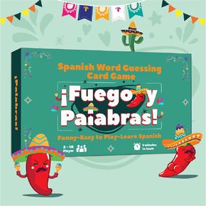 Spanish Games Taboo Charades | Bilingual Acting & Learning Card Game – Easy & Fun Challenges to Practice Spanish | Perfect for Family Game Night, Gifts, Reunions, Groups, Parties | Fuego y Palabras
