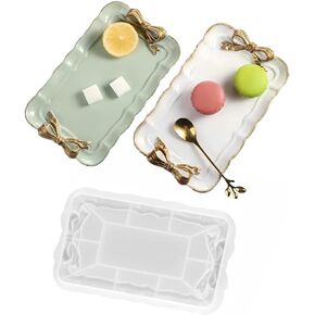 Rectangular Bow Tray Mold, Bow Silicone Tray Resin Molds Jewelry Plate Dish Silicone mold for Display Jewelry Plate Candle Holder Soap Dish Serving Board molds Casting Craft Kit