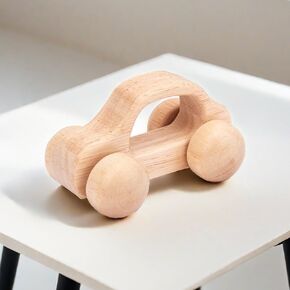 Wooden Cars - Natural Handcrafted Solid Wood Cars, Montessori Sensory Car K10