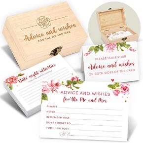 Advice And Wishes For The Mr And Mrs - Bridal Shower Advice Cards, Wedding Advice Cards For Wildflower Bridal Shower Decorations, Wildflower Wedding Decor For Reception