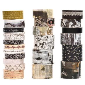 Vintage Washi Tape Set - 24 Rolls Arts Adhesive Tapes Assorted Retro Decorative Masking Tape Sets for Craft, Kids, Scrapbook, DIY, Gift Wrapping (12-Mystic Tarot)